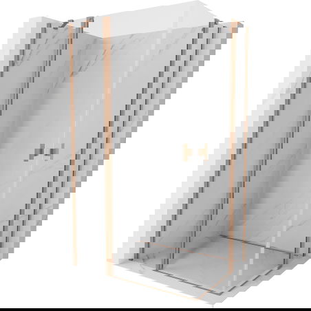 Mexen Mist Duo отваряема душ кабина 110 x 70 см, прозрачна, четкана мед - 8A4-110-070-65-00