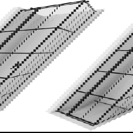 Mexen Mist T лява отваряща се душ кабина 120 x 100 см, черна решетка, черна - 8A4T-120-100-70-77-L