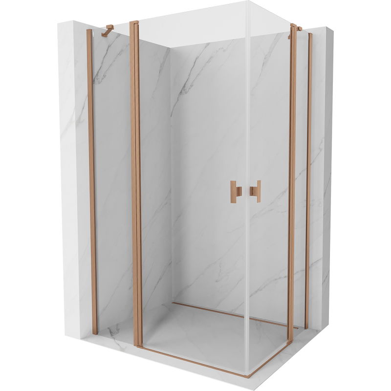Mexen Mist Duo душ кабина отваряема 95 x 80 см, прозрачна, матиран мед - 8A4-095-080-65-00