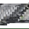 Mexen Apia душ кабина с плъзгаща се врата 90 x 80 см, прозрачен, хром + Flat поддон, черен - 840-090-080-01-00-4070