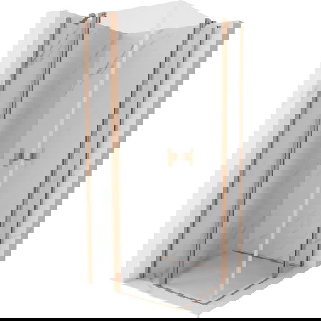 Mexen Mist Duo окачена душ кабина 110 x 110 cm, прозрачна, матиран месинг - 8A4-110-110-65-00