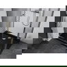 Mexen Apia душ кабина с плъзгащи се врати 110 x 90 см, прозрачен, хром + Flat печка, черен - 840-110-090-01-00-4070