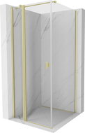Mexen Mist T въртяща се душ кабина 95 x 95 см, прозрачна, златиста матирана - 8A4T-095-095-55-00