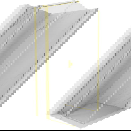 Mexen Mist T въртяща се душ кабина 100 x 100 cm, прозрачна, златисто матова - 8A4T-100-100-55-00
