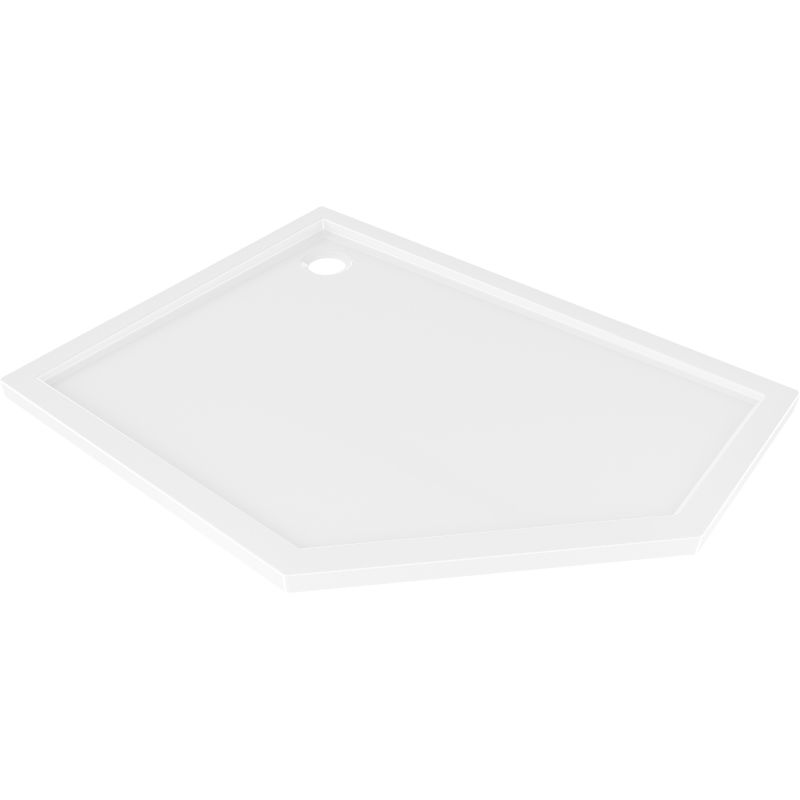 Mexen Flow тънък петустенен поддушник ляв, 100 x 80 см, бял гланц - 46P108010L