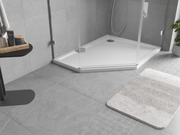 Mexen Flow петоъгълен поддушов панел Slim десен 100 x 80 cm, бял гланц - 46P108010R