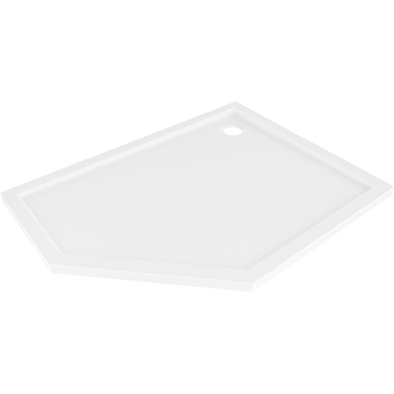Mexen Flow петоъгълен поддушов корито slim десен 100 x 90 см, бял гланц - 46P109010R