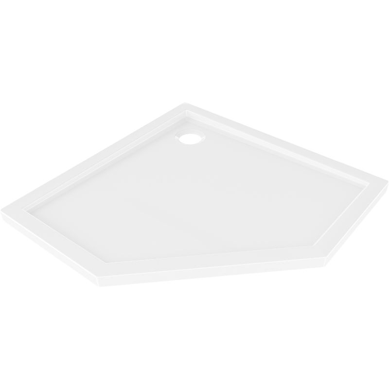 Mexen Flow петоъгълна плитка slim 100 x 100 cm, бял гланц - 46P101010
