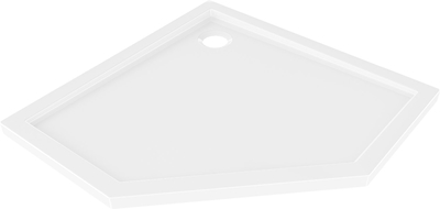 Mexen Flow петоъгълна плитка slim 100 x 100 cm, бял гланц - 46P101010