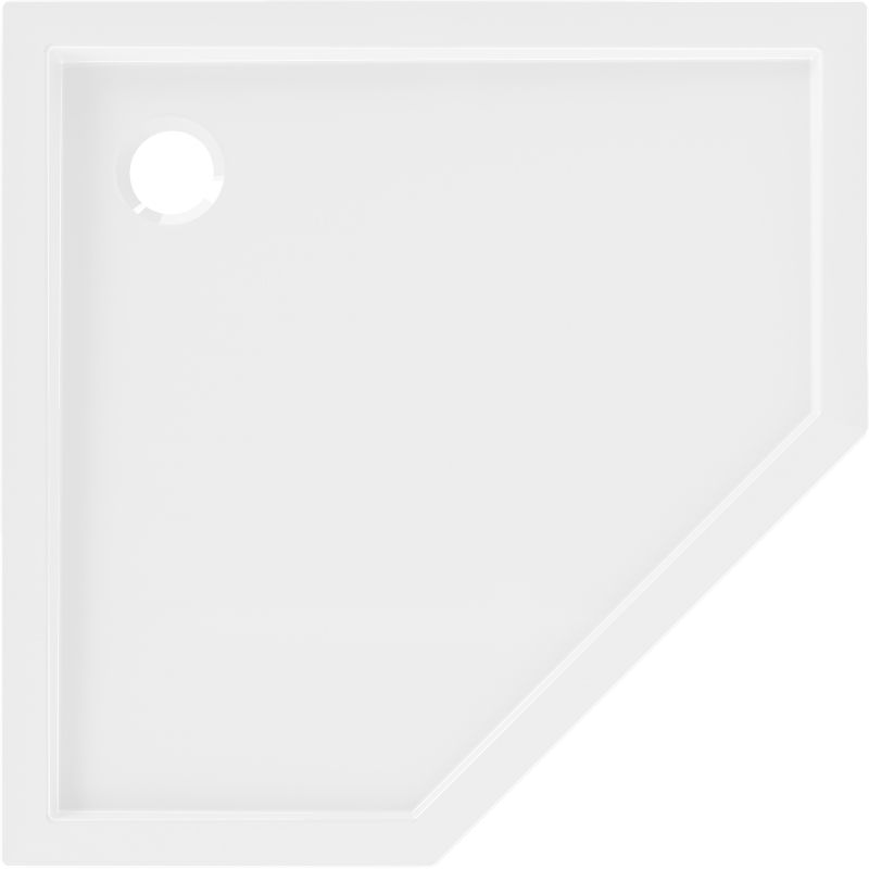 Mexen Flow петостенен тънък поддушов коритo 100 x 100 см, бял гланц - 46P101010