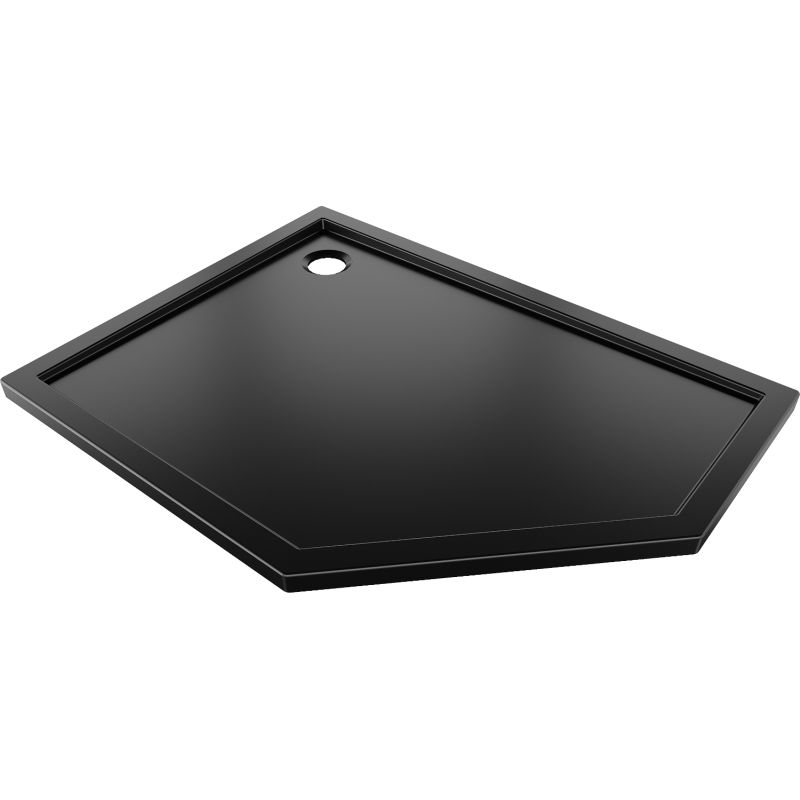 Mexen Flow петоъгълна плитка основа лява 90 x 80 см, черен мат - 46P708090L