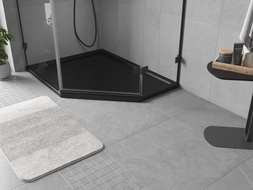 Mexen Flow петоъгълна плитка основа лява 90 x 80 см, черен мат - 46P708090L
