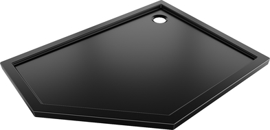 Mexen Flow петостенен душ корито тънък десен 90 x 80 cm, черен мат - 46P708090R