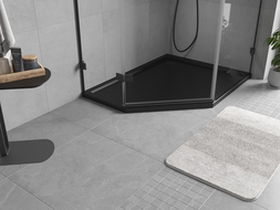 Mexen Flow петостенен душ корито тънък десен 90 x 80 cm, черен мат - 46P708090R