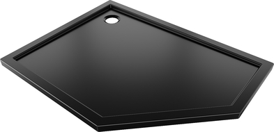 Mexen Flow петоъгълна душ кабина slim лява 100 x 80 cm, черен мат - 46P708010L