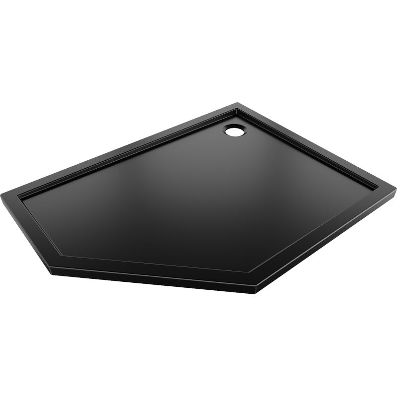 Mexen Flow тънък петоъгълен поддушов плот десен 100 x 90 см, черен мат - 46P709010R