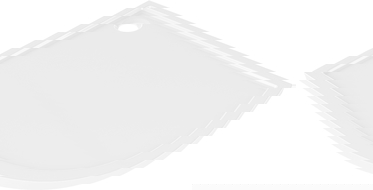 Mexen Flow полукръгъл асиметричен тънък ляв 90 x 80 cm, бял блясък - 46Q108090L