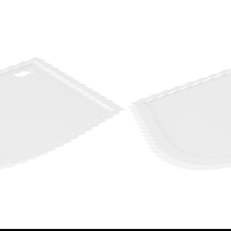 Mexen Flow полукръгла асиметрична тънка тава лява 100 x 80 см, бял гланц - 46Q108010L