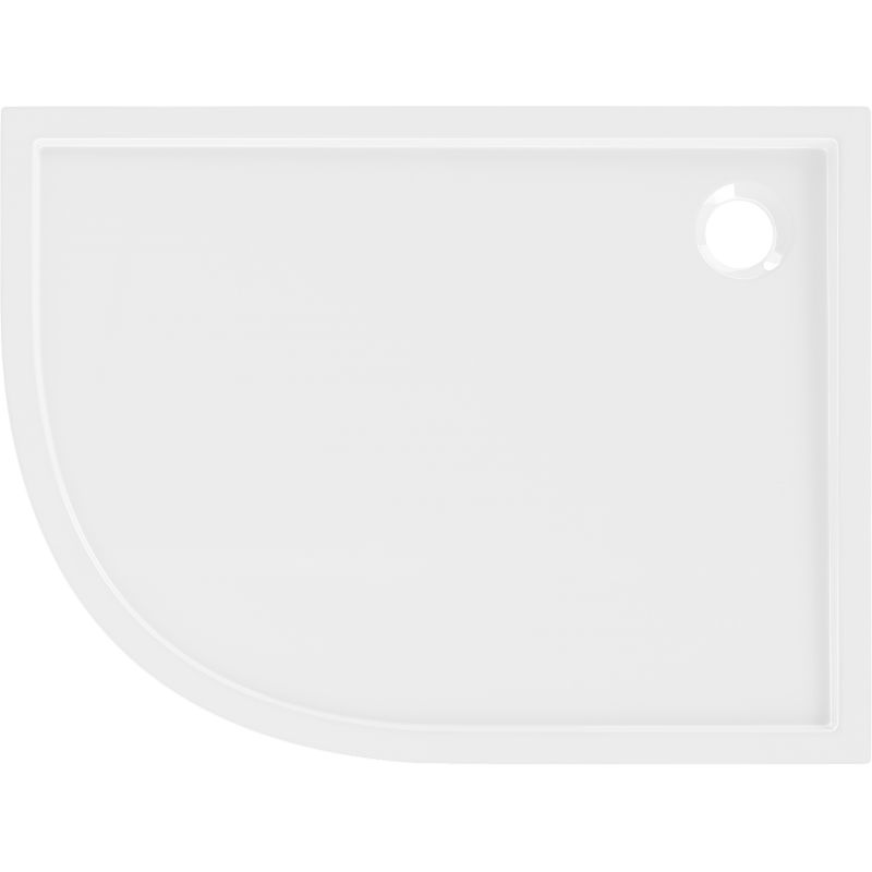 Mexen Flow полукръгъл асиметричен slim десен 100 x 80 см, бял гланц - 46Q108010R