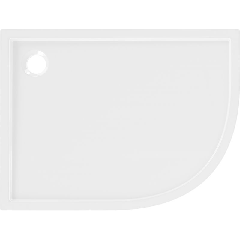 Mexen Flow полукръгъл асиметричен тънък ляв 100 x 90 см, бял гланц - 46Q109010L
