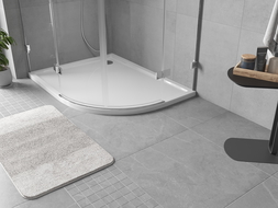 Mexen Flow полукръгъл асиметричен нисък ляв 100 x 90 cm, бял гланц - 46Q109010L