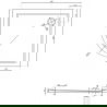 Mexen Flow полукръгъл асиметричен тънък десен 90 x 80 cm, черен мат - 46Q708090R