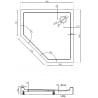 Петоъгълно корито Mexen Flow+ 80 x 80 см, бял гланц - 46P108080H