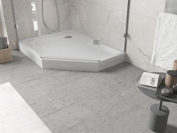Mexen Flow+ Петостенен ляв душов поддон 90 x 80 см, бял гланц - 46P108090LH
