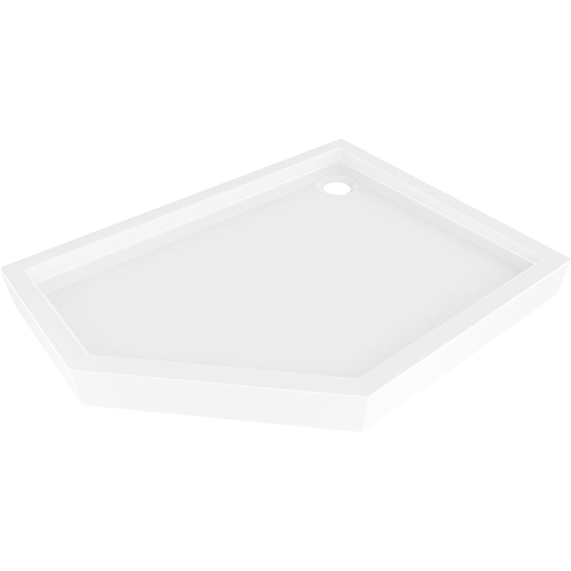 Mexen Flow+ петостенен поддушов корито дясно 90 x 80 см, бял гланц - 46P108090RH