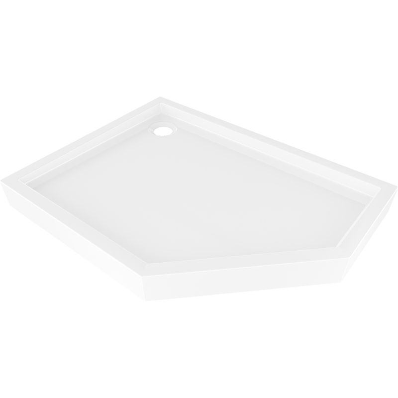 Mexen Flow+ ляв петоъгълен душов поддушник 100 x 80 см, бял гланц - 46P108010LH