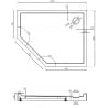 Mexen Flow+ петстенен душ под, десен 100 x 80 см, бял гланц - 46P108010RH