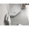 Mexen Flow+ петстенен душ под, десен 100 x 80 см, бял гланц - 46P108010RH