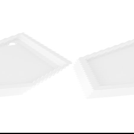 Mexen Flow+ петостенен поддушник ляв 100 x 90 см, бял гланц - 46P109010LH