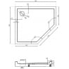 Mexen Flow+ петоъгълна лява душ корито 90 x 80 см, черен мат - 46P708090LH