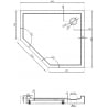 Бродирана Mexen Flow+ петсечение подложка, дясна 90 x 80 см, черен мат - 46P708090RH