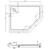 Mexen Flow+ петоъгълна лява душ кабина 80 x 100 см, черен мат - 46P708010LH