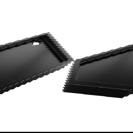 Mexen Flow+ петстенно корито за душ кабина десен 100 x 80 см, черен мат - 46P708010RH