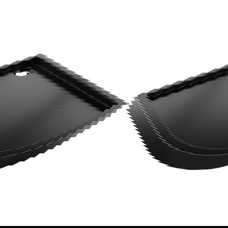 Mexen Flow+ полукръгъл асиметричен ляв душ подложка 90 x 80 см, черен мат - 46Q708090LH