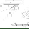 Mexen Flow+ полукръгъл асиметричен десен 90 x 80 cm, бял гланц - 46Q108090RH
