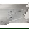 Mexen Flow+ полукръгъл асиметричен десен 100 x 80 см, бял гланц - 46Q108010RH