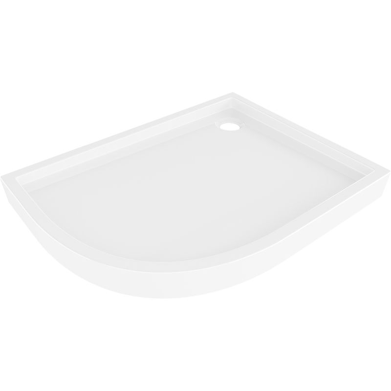 Mexen Flow+ полукръгъл асиметричен десен 100 x 80 см, бял гланц - 46Q108010RH