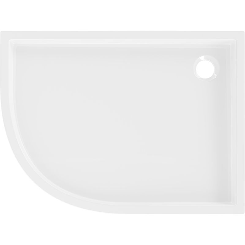Mexen Flow+ полукръгъл асиметричен десен душ поддушник 100 x 80 см, бял гланц - 46Q108010RH
