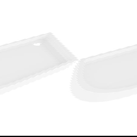 Mexen Flow+ асиметричен полукръгъл поддушов корито десен 100 x 90 cm, бял гланц - 46Q109010RH