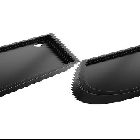 Mexen Flow+ полукръгъл асиметричен десен поддушов поднос 100 x 90 cm, черен мат - 46Q709010RH