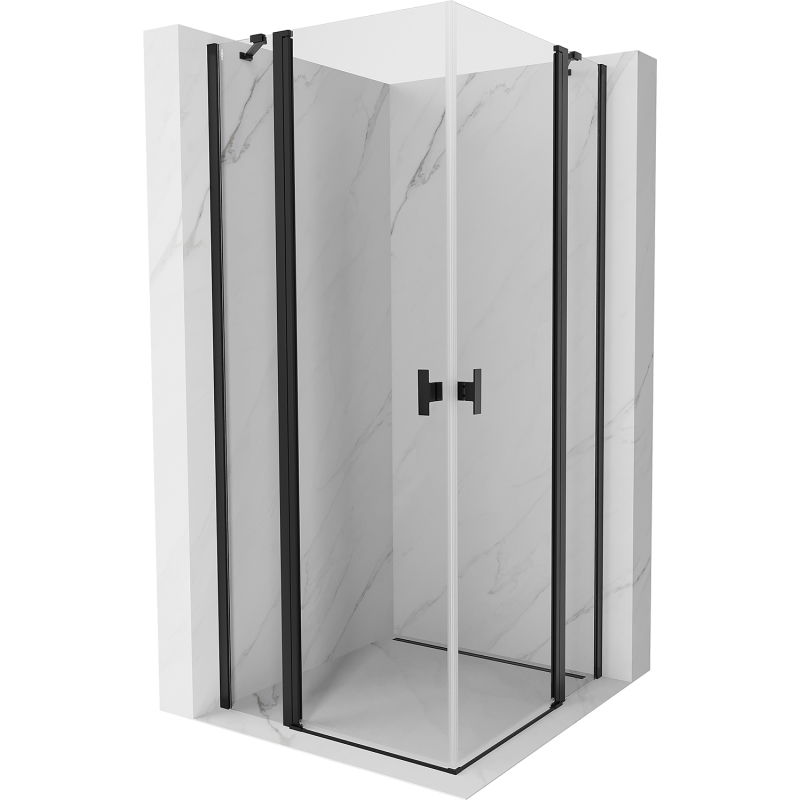Mexen Mist Duo душ кабина с отваряеми врати 85 x 85 см, прозрачна, черна - 8A4-085-085-70-00