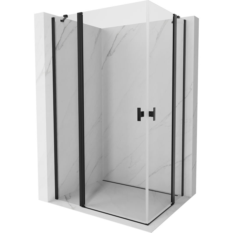 Mexen Mist Duo окачена душ кабина 120 x 95 см, прозрачна, черна - 8A4-120-095-70-00