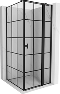 Mexen Mist T душ кабина с врата надясно 120 x 120 см, черна решетка, черна - 8A4T-120-120-70-77-P
