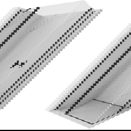 Mexen Mist Duo душ кабина с отваряща се врата 110 x 100 см, прозрачна, черна - 8A4-110-100-70-00