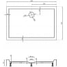 Mexen Flow+ правоъгълно корито 100 x 80 см, бял гланц - 46R108010H
