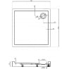 Mexen Flow+ квадратен поддушов басейн 80 x 80 см, черен мат - 46S708080H